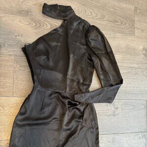 Satin One Shoulder Reformation Mini Dress